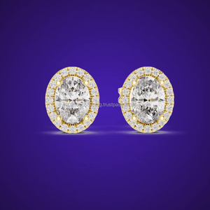 ต่างหูเงินสำหรับผู้หญิง14K มอยส์ซาไนท์/คิวบิกเซอร์โคเนีย/ 925แล็บปลูก14K/18K/22K/22K - Product Image 2