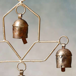 手工镀铜4个铃铛编钟节日圣诞铃铛门装饰金属壁挂圣诞节 - Product Image 2