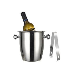 Enfriador de vino de metal antiguo, diseño martillado, vino, champán, cubo de hielo de Metal con base de soporte y pinzas - Product Image 1