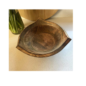 Assiette à dîner en bois d'acacia de qualité alimentaire Home Decor Vintage Leaf For Food pour les ustensiles de cuisine et au meilleur prix - Product Image 3