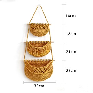 Set Of 3 White Macrame <b>Baskets</b> For Multi Purpose Storage Home Decor Wardrobe Organizing <b>Laundry</b> Display And Table Styling - Product Image 5