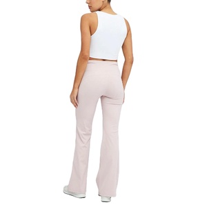 2025 nouveauté Offre Spéciale femmes taille haute pantalon évasé Fitness entraînement Yoga pantalon durable pour l'été exercice pantalon évasé - Product Image 2