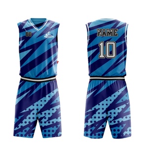 Maillots de basket-ball personnalisés sublimés bon marché, respirants, sans manches, avec logo, uniformes de basket-ball, ensembles de basket-ball - Product Image 1