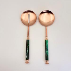 Juego de Cubiertos de Acero Inoxidable Hechos a Mano con Acabado de Cobre de Alta Calidad para Restaurante, con Mango de Resina, para Bodas - Product Image 1