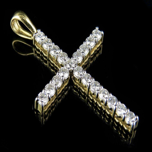 เครื่องประดับจี้เพชรแบบไขว้สำหรับผู้ชายจี้เพชรโมอิสทรงกลมแวววาวขนาดใหญ่ออกแบบได้ตามต้องการ - Product Image 1