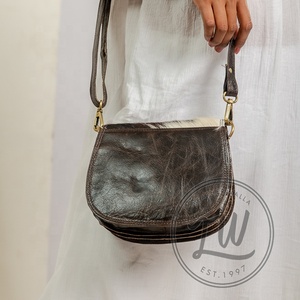 LW Handmade Genuine Leather <b>Sling</b> <b>Bag</b> Black Vintage Bohemian Style High Quality Winter and Autumn Women's <b>Bag</b> - Product Image 3