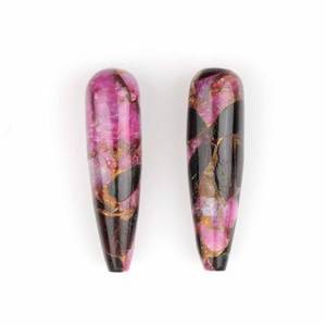 Piedra Preciosa Natural de Cobre Mohave Morado Negro de Alta Calidad, 9x30mm, Forma de Gota, Pulida, para Joyería - Product Image 3