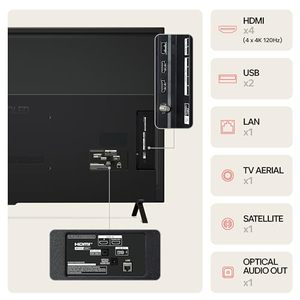 55-Inch 4K UHD Smart <b>TV</b> with AI Processor Surround Sound Audio 120Hz Built-In <b>Speaker</b> LED Backlight and Black Color - Product Image 5