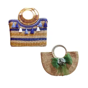 Water hyacinth Handmade bag new design Woven Bag Best selling Natural material Good price Women's bag Many colors 99GD