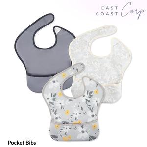 Waterproof 100% Cotton Feeding Bib with Snap <b>Button</b> Closure OEM Service <b>Baby</b> & Toddler Bibs for Infants - Product Image 4