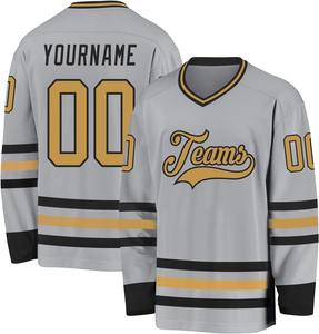 Camisetas de hockey sobre hielo personalizadas OEM, uniformes de equipo directos de fábrica, logotipo bordado profesional, aparejos, jugador de sarga, nombre y número - Product Image 1