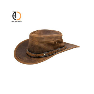 Sombreros de Vaquero para Hombre, Estilo Occidental, de Mezclilla y Cuero Vacuno Auténtico, Color Marrón, Hechos a Medida en Fábrica - Product Image 2