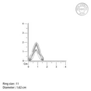 แหวนวานกีประดับดาวสีเงิน ดีไซน์เรขาคณิตทันสมัย ชุบทองบนสแตนเลสสตีล ประดับเพชรซิร์คอนแบบฝังกรงเล็บ - Product Image 2