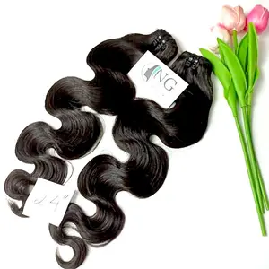 Super Promotion - Body Wave Weft hair extension Natural color, 100% Vietnamese human hair cuticle intact for Christmas.