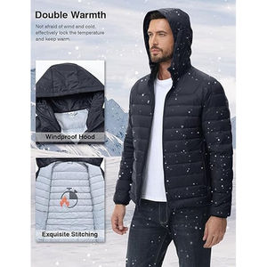Chaquetas acolchadas Premium personalizables para hombre Abrigo de invierno con capucha Empaquetable y ligero Manténgase cálido con estilo - Product Image 6