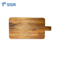 Planche à découper rectangulaire en bois d'acacia avec poignée épaisseur 18 MM utilisation pour servir/charcuterie/planche à fromage prix de gros