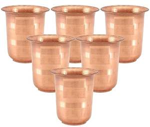 Verre design en cuivre pur à 100% avec finition brillante pour la purification de l'eau naturelle au prix de gros - Product Image 1