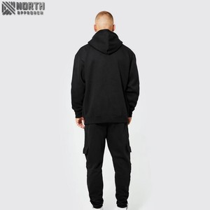 Customized Winter Men's Tracksuit <b>Jogger</b> <b>Set</b> with Custom Logo Elastic Waist 100% Cotton Breathable Gym Wear OEM - Product Image 2