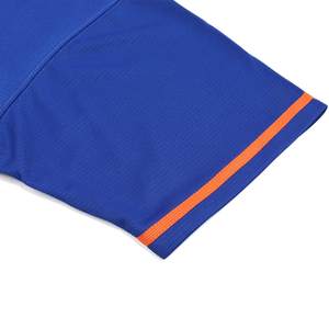 Camiseta de béisbol azul con rayas naranjas, ropa deportiva de equipo dinámico, uniforme de béisbol personalizado transpirable ligero para jugadores - Product Image 4