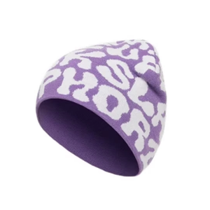 Gorro de jacquard a la moda de primavera al por mayor, gorro con puños de punto acrílico con logotipo personalizado, estampado dibujado a mano para negocios en la playa - Product Image 1