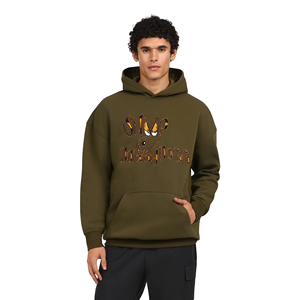 OEM Design de logo personnalisé Sweats à capuche pour hommes coupe normale 100% coton polaire vert olive Impression graphique personnalisée hiver BD - Product Image 1