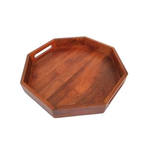 Plateau en bois artisanal avec charme rustique Finition naturelle Accessoire élégant polyvalent Plateau décoratif fait main - Product Image 5