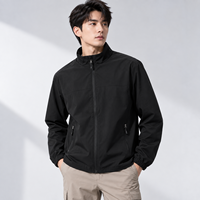 Blouson Léger Coupe-Vent Imperméable Col Montant 100% Polyester Style Décontracté Chic Homme Femme Usage Quotidien Polyvalent