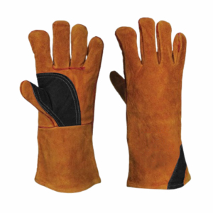 Guantes de cuero dividido de piel de vaca reforzada de larga duración Guantes de soldador de barbacoa resistentes al calor Protección DE TRABAJO personalizada - Product Image 6