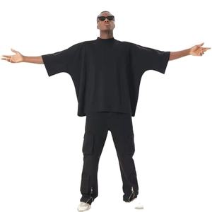 T-shirt pour homme respirant personnalisé 100% coton 230 Gsm Boxy Fit recadrée ourlet brut sérigraphie Baggy Design Cartoon Jersey matériel - Product Image 1