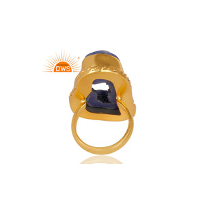 Anillo de Oro con Gema Druzy Natural Perforada, Última Moda 2026, para Fabricantes de Joyería de Diseño Personalizado - Product Image 3