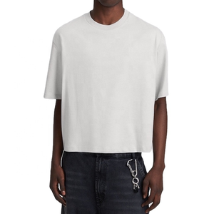 Camiseta de gran tamaño lavada con ácido Vintage para hombre con logotipo personalizado 100% algodón pesado DTG DTF 100% algodón camiseta en blanco para hombre - Product Image 6
