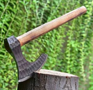 Wholesale Customized Premium Quality OEM ODM Service Handmade Carbon Steel Viking <b>axe</b> with <b>Wooden</b> Handle and Fine Leather Sheath - Product Image 5