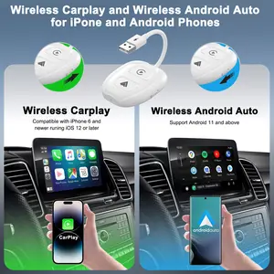 Portable Wireless CarPlay Android Dongle Adapter Wired To Wireless CarPlay Android Auto Dongle For OEM Carplay Android Auto