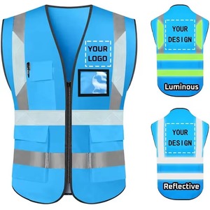 Chaleco de seguridad de poliéster de alta visibilidad y tira de chaqueta reflectante para seguridad personal y trabajo de construcción - Product Image 6