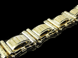 Classic Stylish S925 <b>Sterling</b> <b>Silver</b> Round cut Moissanite Round Diamond Hip Hop <b>Bracelet</b> For Men Jewelry - Product Image 6