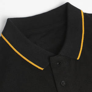 T-shirt pour hommes en couleur unie avec logo personnalisable Prix raisonnable Polos en polyester/coton tricoté - Product Image 4