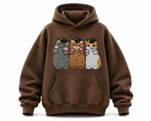 Sudadera con Capucha de Invierno Transpirable con Bordado de Gatos de Graduación, Informal, de Forro Polar, Corte Regular, Unisex para Adultos - Product Image 5