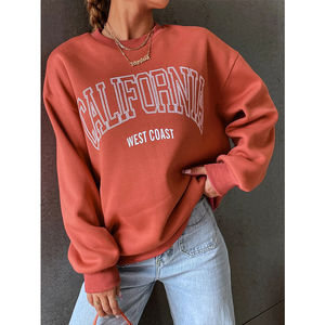 Sudadera de manga larga informal deportiva Vintage para mujer, sudaderas con capucha personalizables con estampado de letras y cuello redondo de talla grande para otoño - Product Image 1