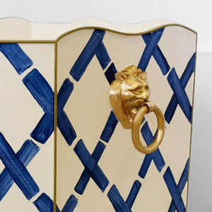 Design moderne Poubelle d'extérieur en métal pour la maison Poubelle en fer peinte à la main en métal plaqué or Poubelle Poubelle - Product Image 5