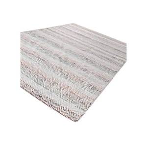 พรมทอแบบเรียบลายเรขาคณิต Abrash ADWV-13047 ทำจากขนสัตว์และวิสโคส สีเทาและสีดำ สำหรับห้องโถง ห้องนั่งเล่น ห้องทำงาน หรือห้องพักของวัยรุ่น - Product Image 2