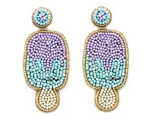 Boucles d'oreilles en perles brodées ethniques à la mode pour dames - Product Image 4