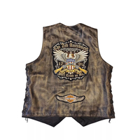 Gilet de moto en cuir véritable pour hommes manteau West Patch pour hommes Top Quality Custom Made New Style 2025 Customized New Style Gilets