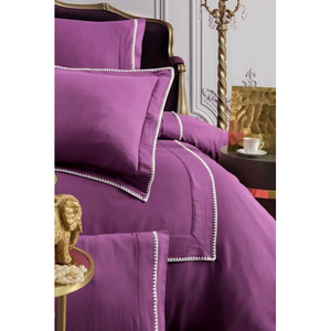 Luxury <b>King</b> <b>Size</b> 6-Piece Satin Cotton Wrinkle Free Bedding Set Modern Style XL Duvet Cover Fitted <b>Sheet</b> Solid Pattern Machine - Product Image 3