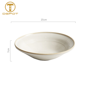 Bol en céramique beige de 10 pouces avec bord doré, <span class=keywords><strong>assiette</strong></span> creuse texturée pour restaurants et bistrots européens, approvisionnement commercial en gros - Product Image 2