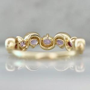 Bague de mariage Power Wave en or blanc 14K Bague de promesse pour femme Bague de naissance unique en septembre en forme de saphir taillé ovale - Product Image 2