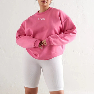 Sweat-shirts en tricot d'hiver à col rond en spandex/coton avec logo personnalisé, broderie pour femmes, impression par transfert thermique, sweats à capuche pour femmes - Product Image 1