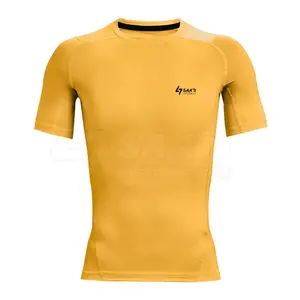 Низкая цена, дышащая мужская футболка для фитнеса, спандекс, полиэстер, индивидуальная Мужская футболка для фитнеса