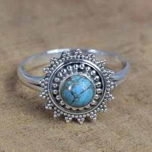 Turquesa 925 plata esterlina hecha a mano piedra preciosa sólido plata anillo joyería fina anillo Natural joyería promesa anillo regalo de boda - Product Image 2