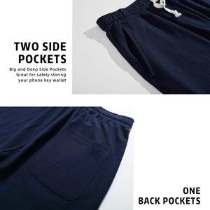 Short de sport décontracté en coton de 8 pouces avec logo brodé personnalisé OEM pour hommes Short d'hiver anti-rides de 8 pouces Expédition DDP - Product Image 4