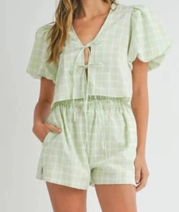 Conjuntos de mujer al por mayor de verano de alta calidad, nuevo diseño elegante, conjunto de 2 piezas, camisa corta ligera informal personalizada para mujer - Product Image 6